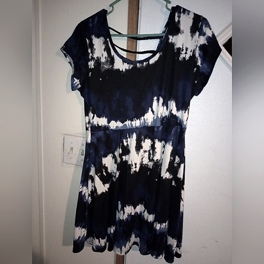 Multicolor blue/black dress